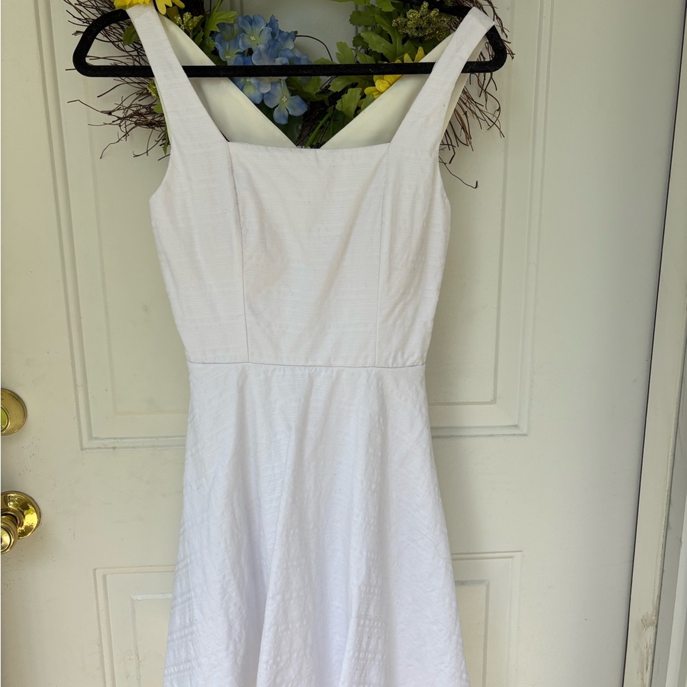 Trixxi White Sleeveless Square Neck A-Line Mini Dress